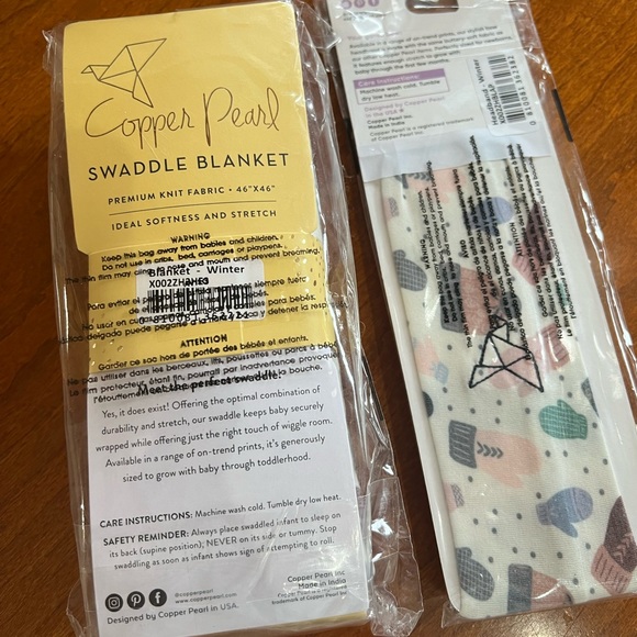 Copper Pearl swaddle and headband set new! pastel Winter mittens - Picture 3 of 3